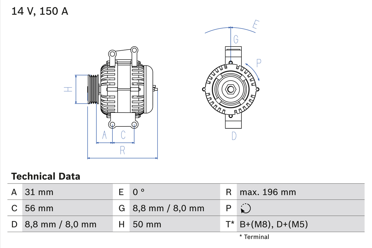 BOSCH 0 986 043 910 Generator