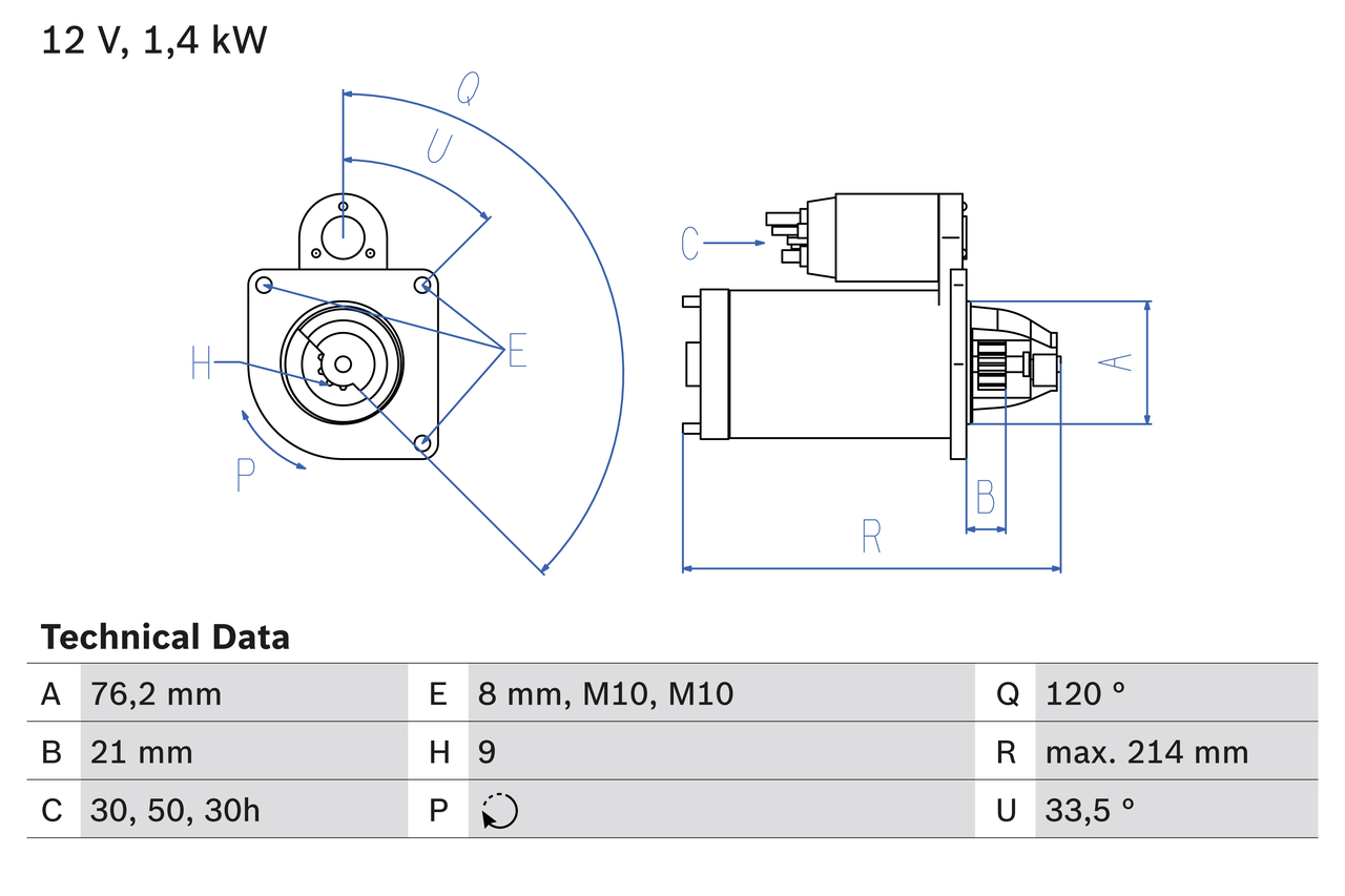 BOSCH 0 986 017 110 Starter