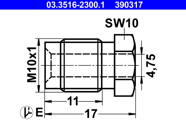 ATE 03.3516-2300.1 Überwurfschraube
