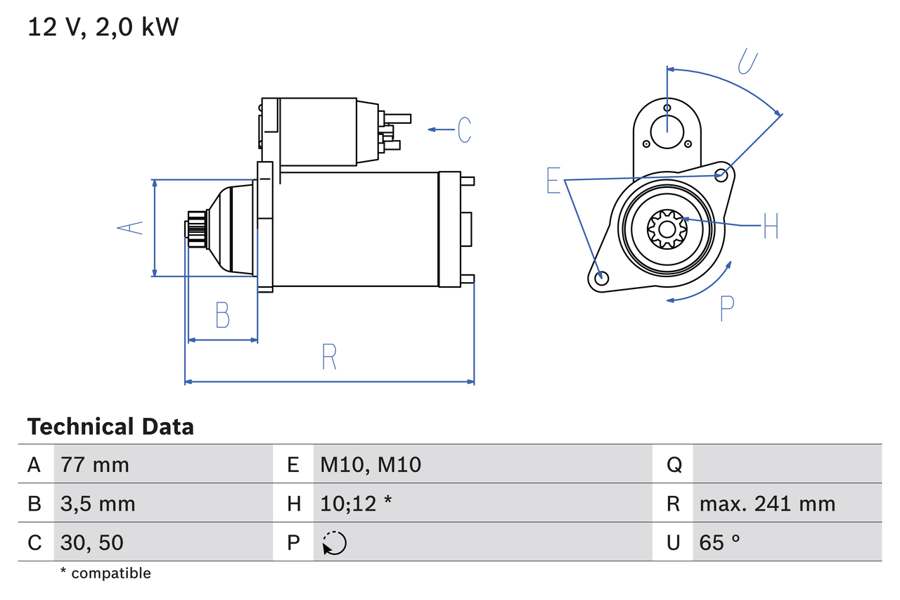 BOSCH 0 986 014 141 Starter