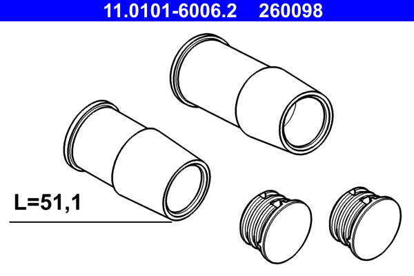 ATE 11.0101-6006.2 Führungshülsensatz, Bremssattel