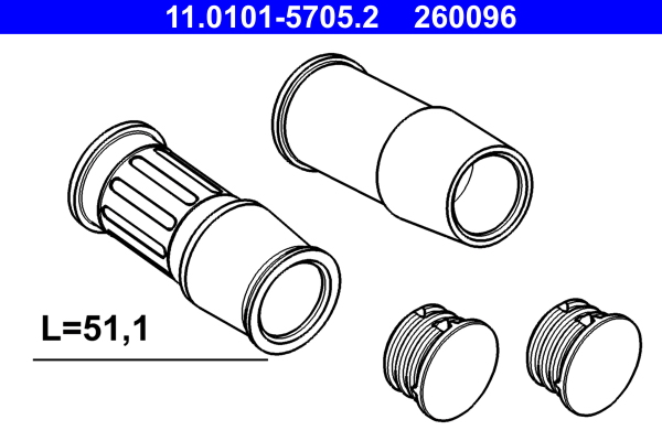 ATE 11.0101-5705.2 Führungshülsensatz, Bremssattel