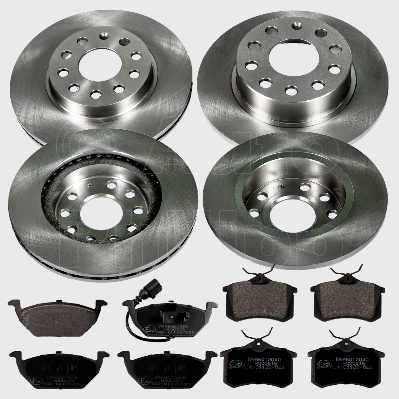 4 Bremsscheiben Ø280 Ø255 8 Bremsbelagsatz VA hinten für Audi A3 Seat Skoda VW