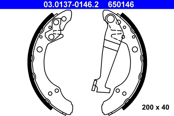 ATE 03.0137-0146.2 Bremsbackensatz