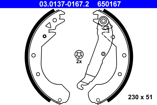ATE 03.0137-0167.2 Bremsbackensatz
