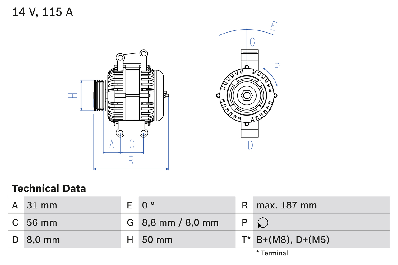 BOSCH 0 986 043 660 Generator