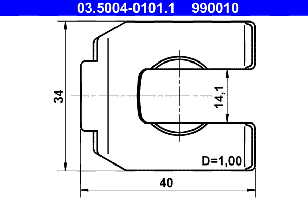 ATE 03.5004-0101.1 Halter, Bremsschlauch