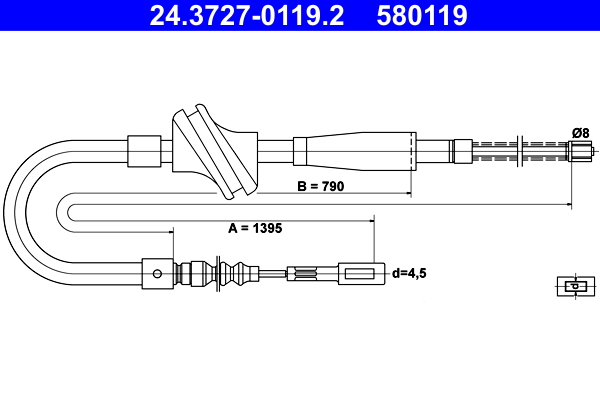 ATE 24.3727-0119.2 Seilzug, Feststellbremse