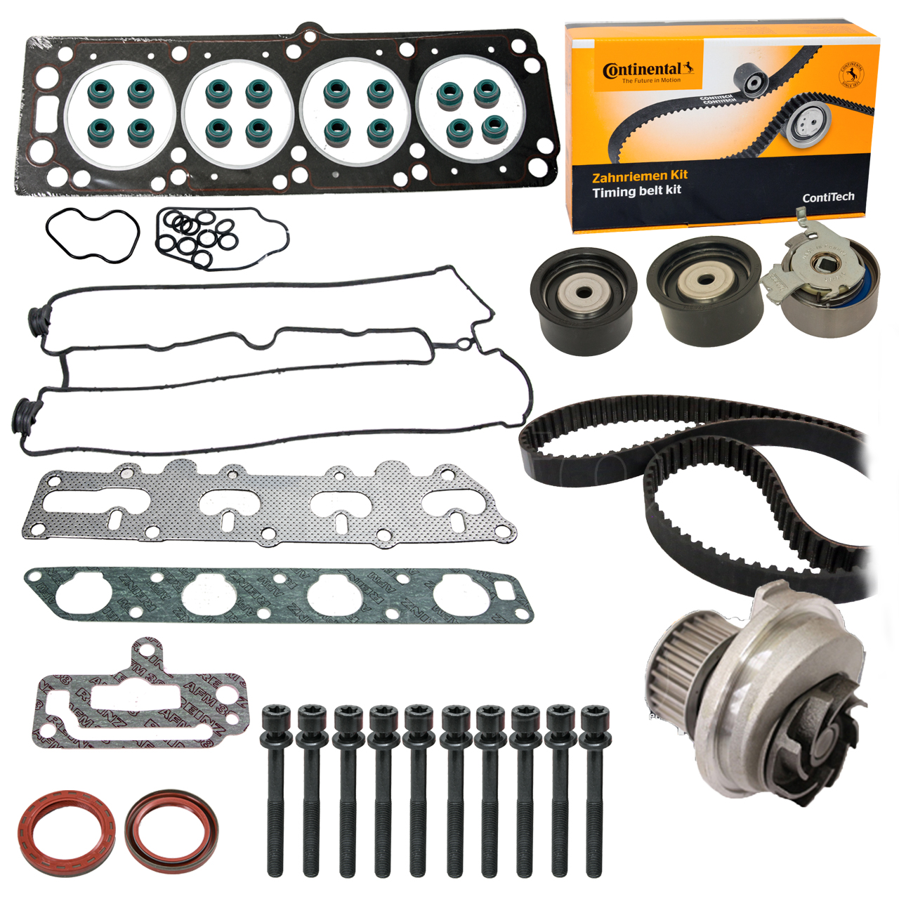 Zylinderkopfdichtung Satz + CONTINENTAL CTAM Zahnriemensatz OPEL ASTRA F VECTRA B 1,8i 16V