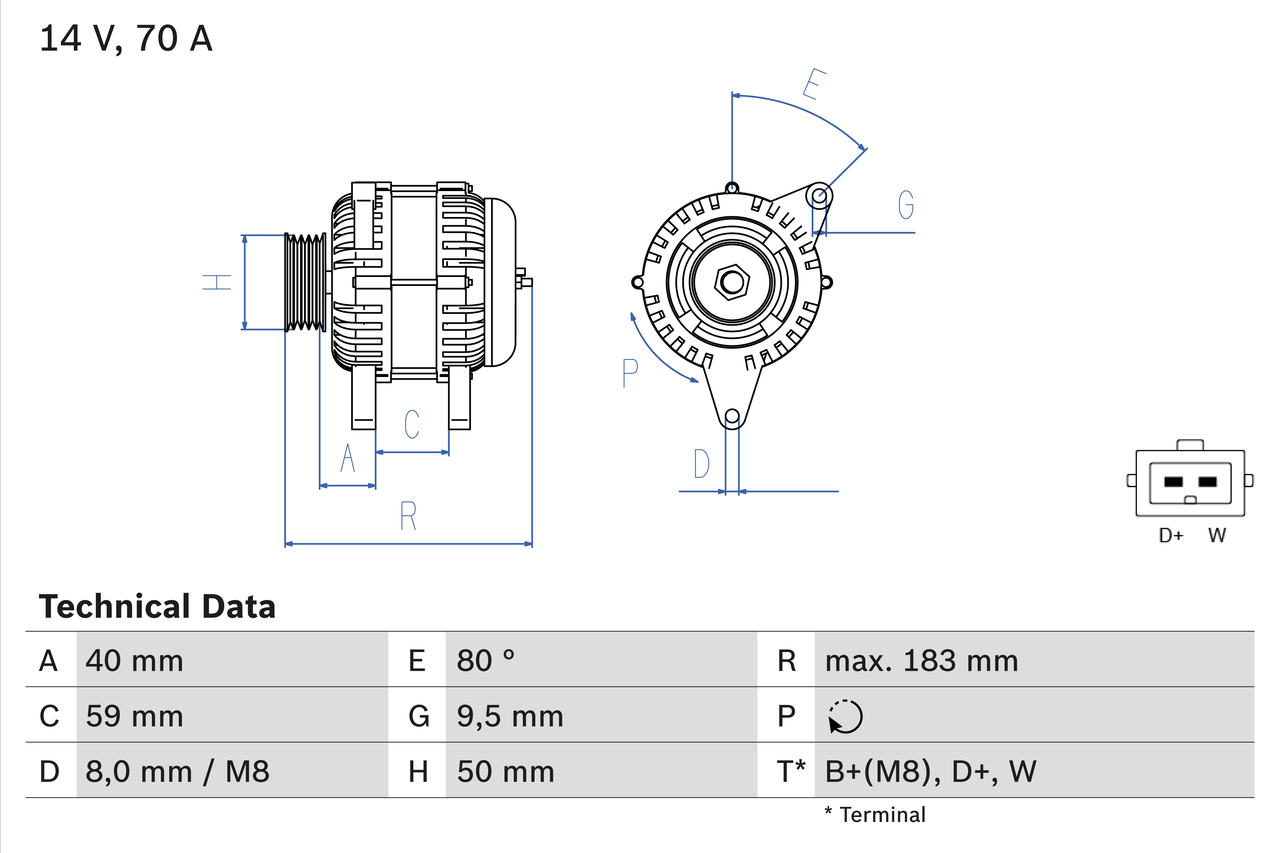 BOSCH 0 986 038 070 Generator