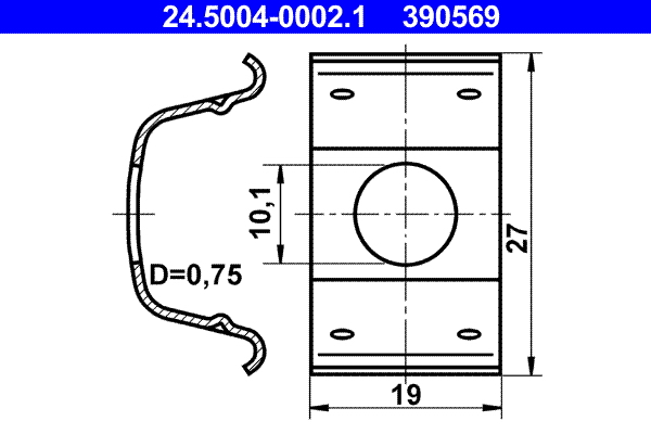 ATE 24.5004-0002.1 Halter, Bremsschlauch