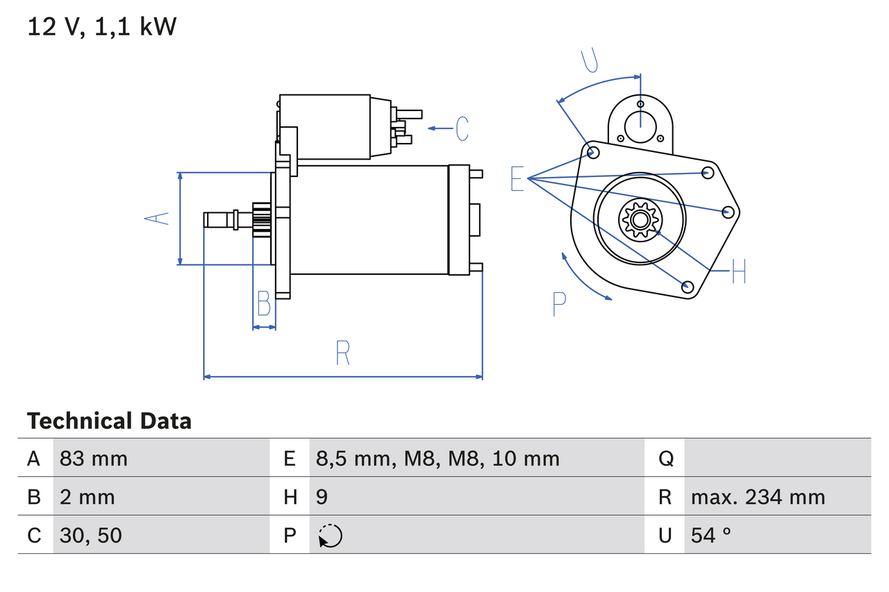 BOSCH 0 986 016 800 Starter