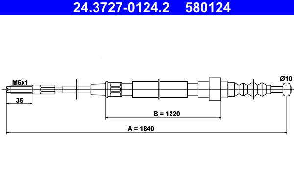 ATE 24.3727-0124.2 Seilzug, Feststellbremse