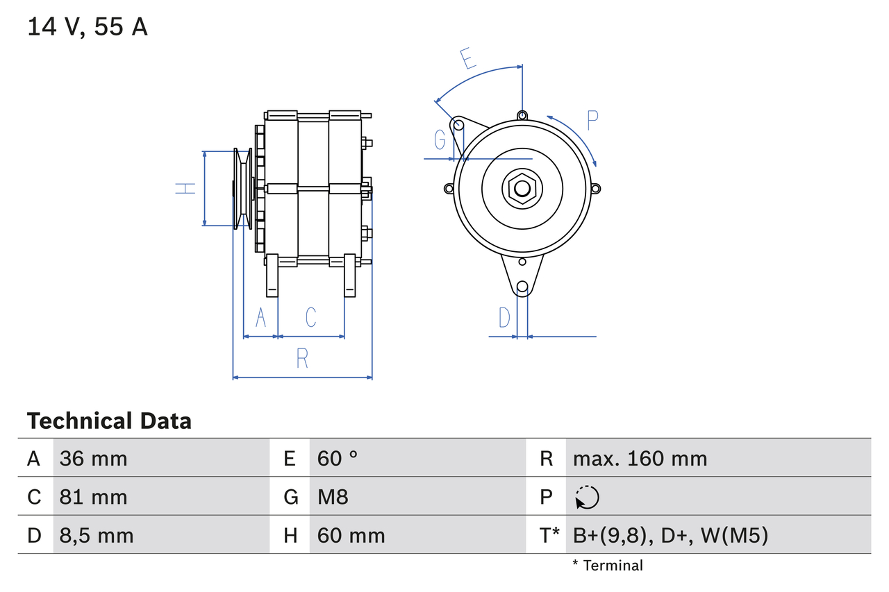 BOSCH 0 986 036 020 Generator