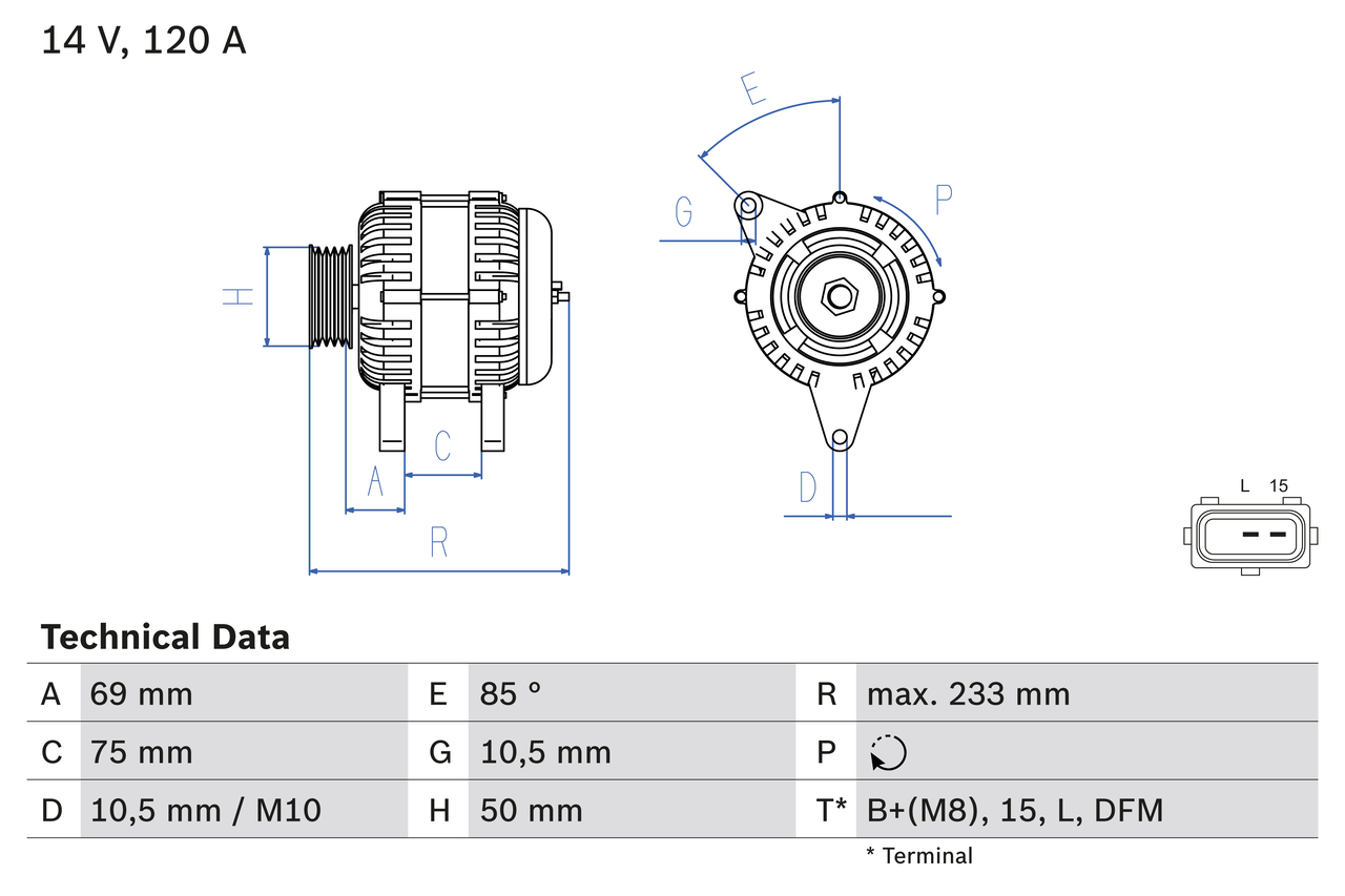 BOSCH 0 986 041 810 Generator