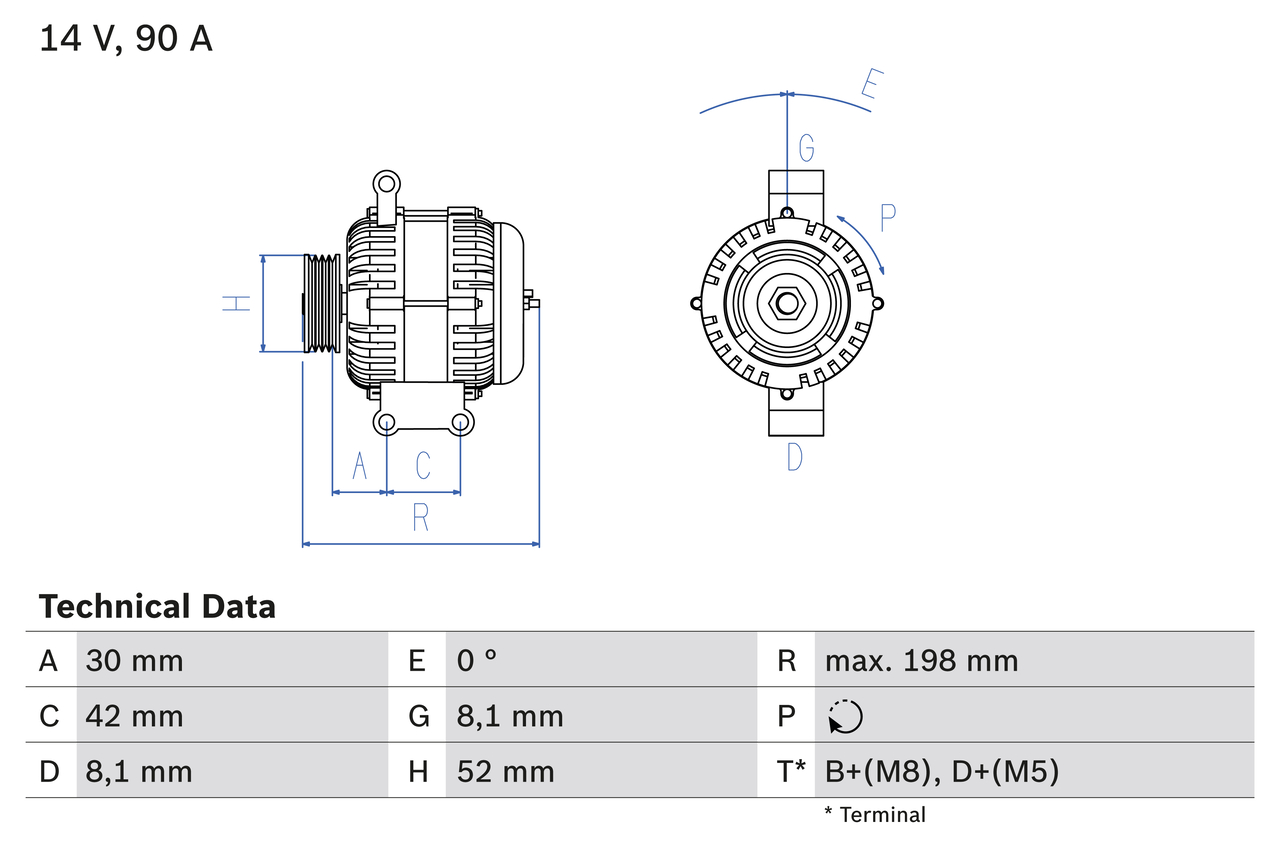 BOSCH 0 986 041 800 Generator
