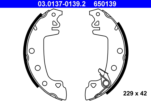 ATE 03.0137-0139.2 Bremsbackensatz