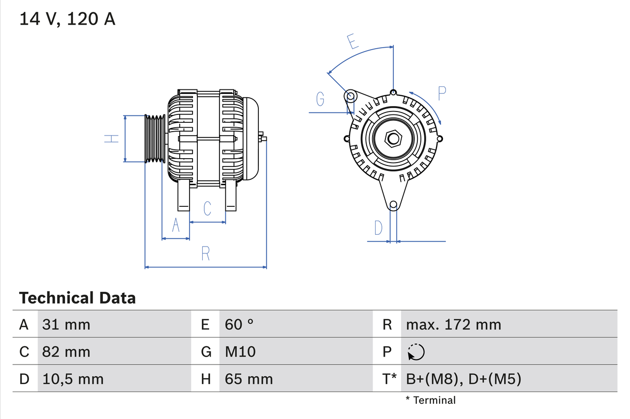 BOSCH 0 986 038 180 Generator