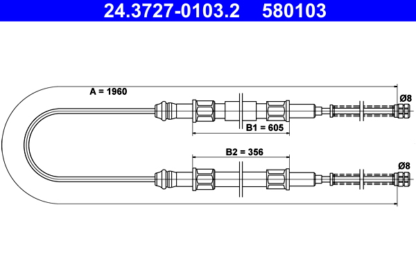 ATE 24.3727-0103.2 Seilzug, Feststellbremse
