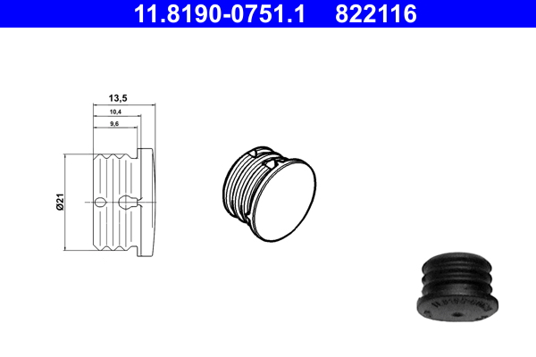 ATE 11.8190-0751.1 Dicht-/Schutzstopfen