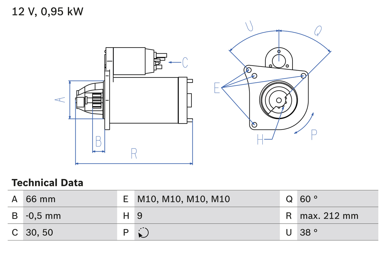 BOSCH 0 986 015 010 Starter