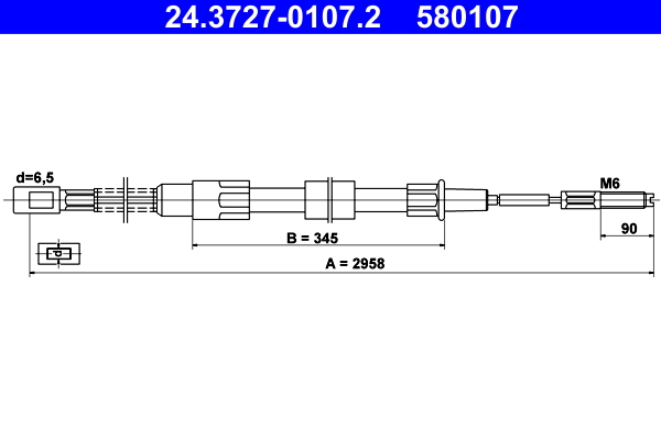 ATE 24.3727-0107.2 Seilzug, Feststellbremse