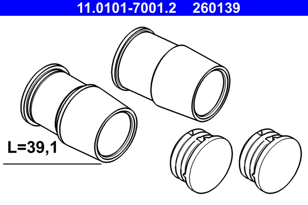 ATE 11.0101-7001.2 Führungshülsensatz, Bremssattel
