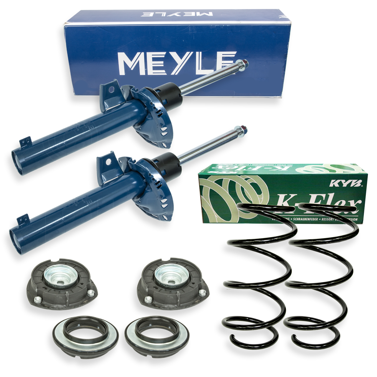 2x MEYLE Stoßdämpfer Domlager KYB Fahrwerksfeder VA für VW Golf 7 2.0 TDI