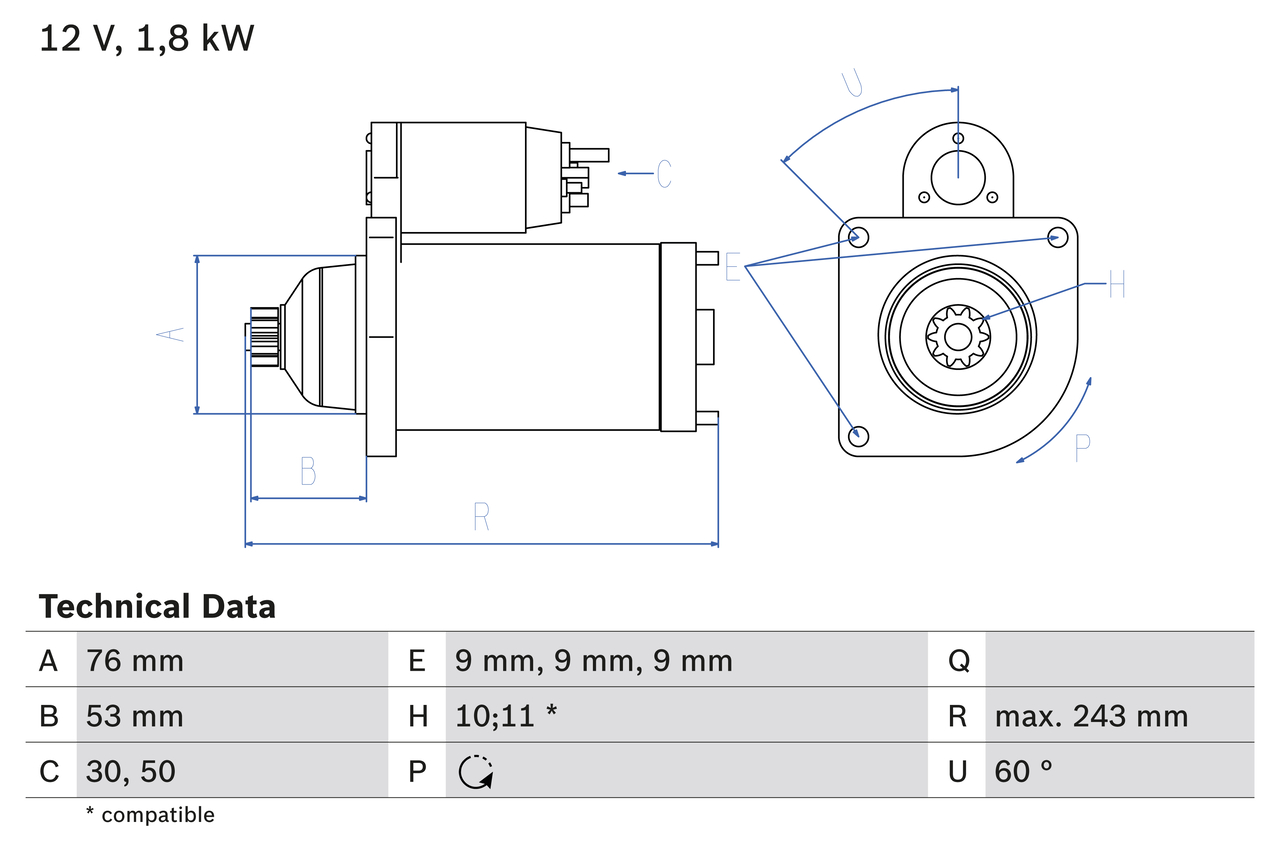 BOSCH 0 986 016 990 Starter