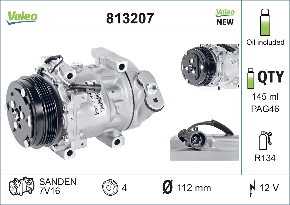 VALEO 813207 Kompressor, Klimaanlage VALEO CORE-FLEX