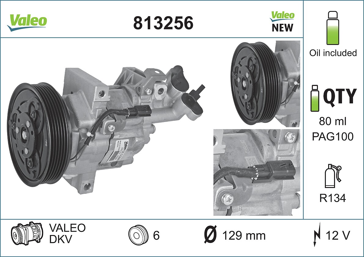 VALEO 813256 Kompressor, Klimaanlage VALEO ORIGINS NEW OE TECHNOLOGIE