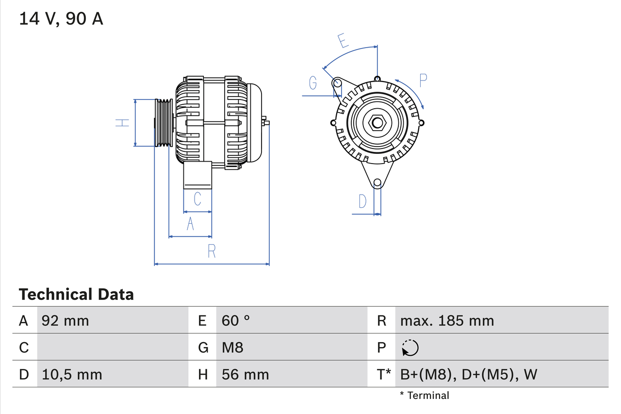 BOSCH 0 986 040 180 Generator