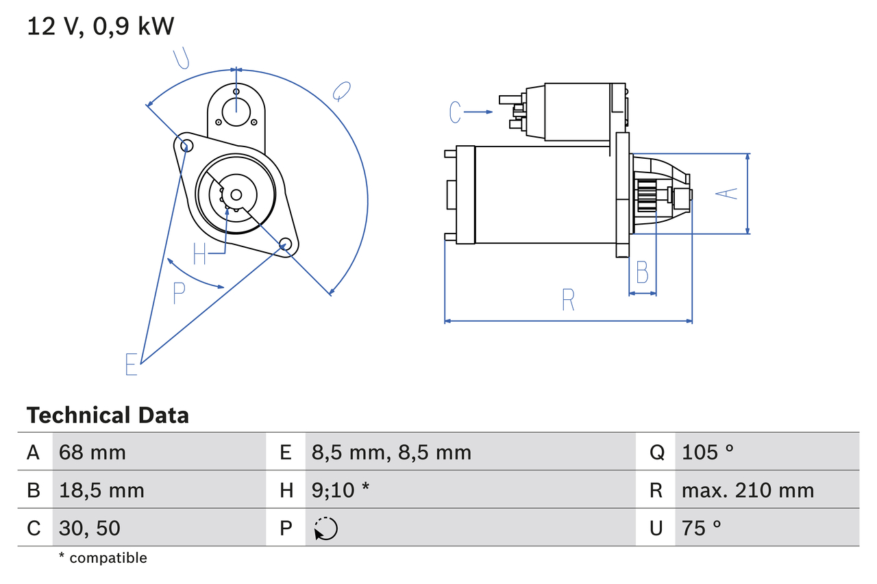BOSCH 0 986 017 120 Starter