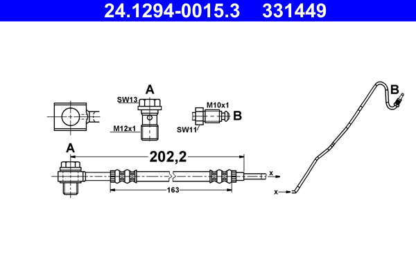 ATE 24.1294-0015.3 Bremsschlauch