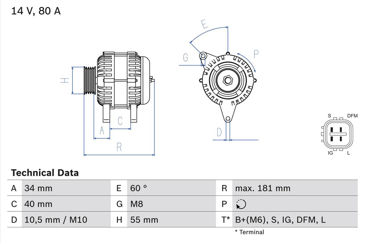BOSCH 0 986 042 660 Generator
