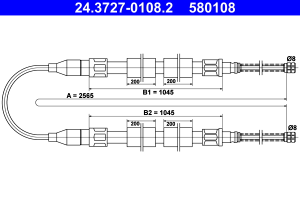 ATE 24.3727-0108.2 Seilzug, Feststellbremse