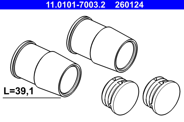 ATE 11.0101-7003.2 Führungshülsensatz, Bremssattel
