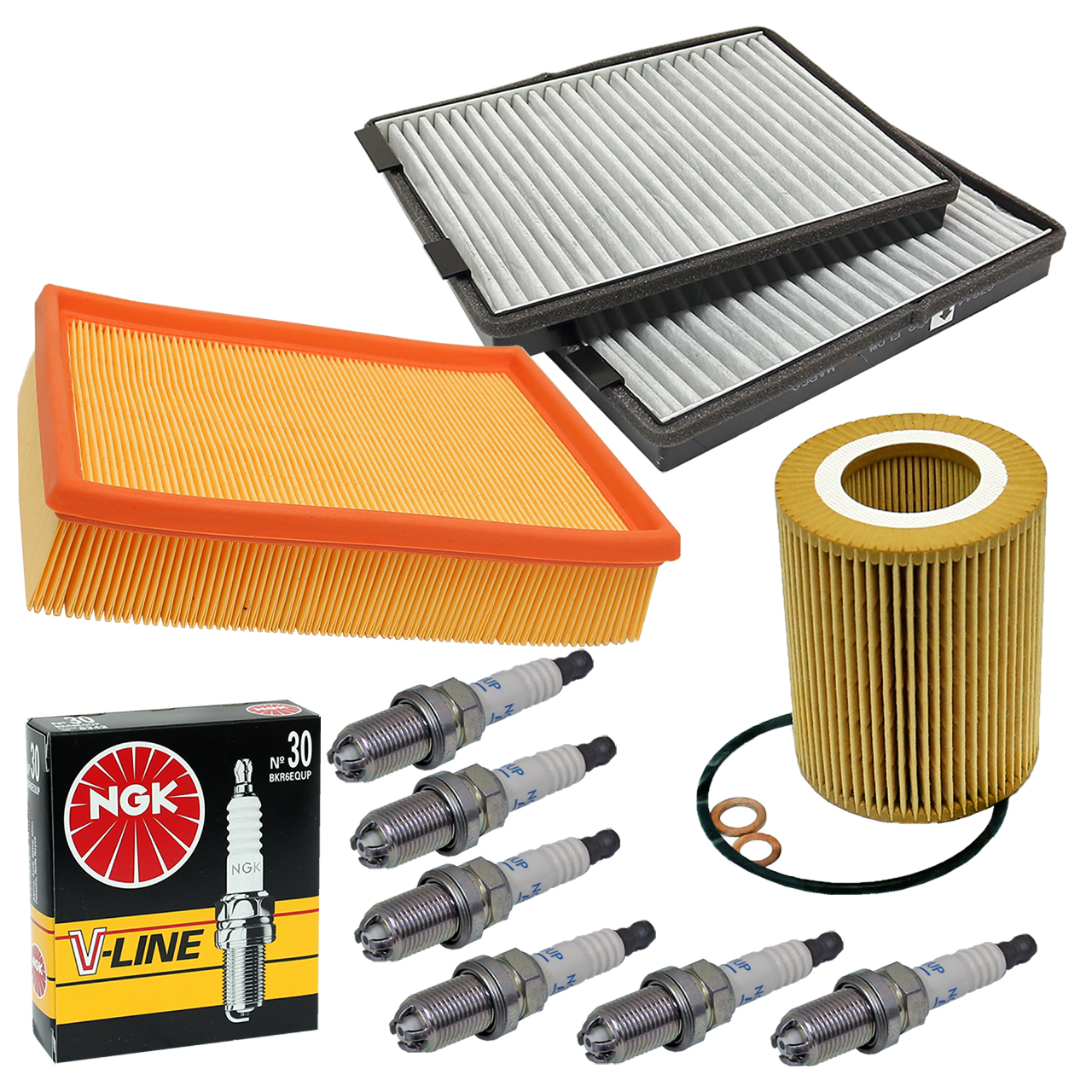 Luftfilter Ölfilter Pollenfilter 6 NGK Zündkerzen BMW E39 520 523 525 530