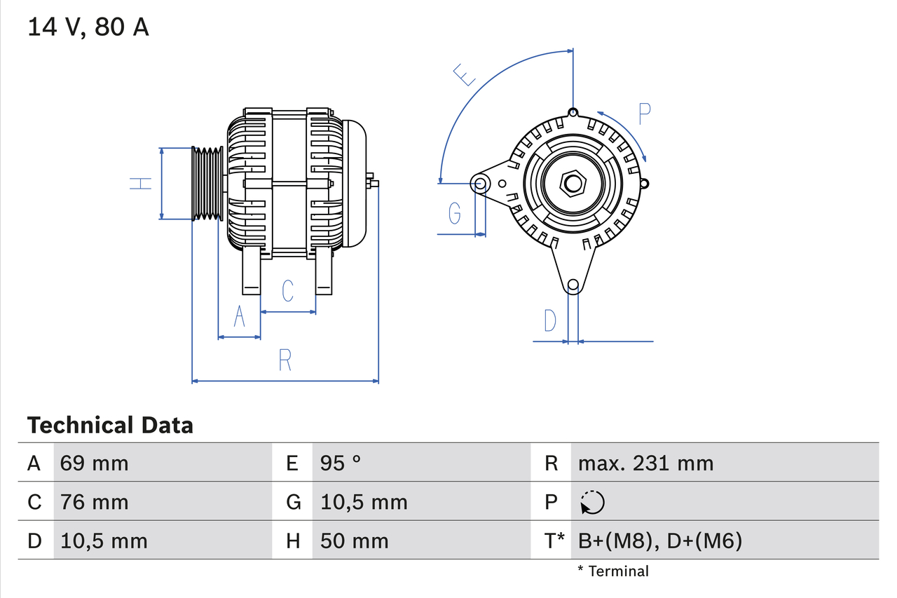 BOSCH 0 986 039 100 Generator