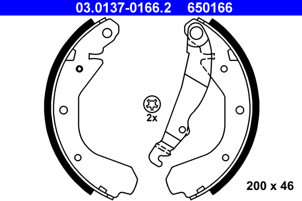 ATE 03.0137-0166.2 Bremsbackensatz