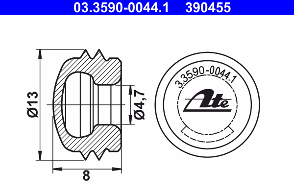 ATE 03.3590-0044.1 Verschluss-/Schutzkappe