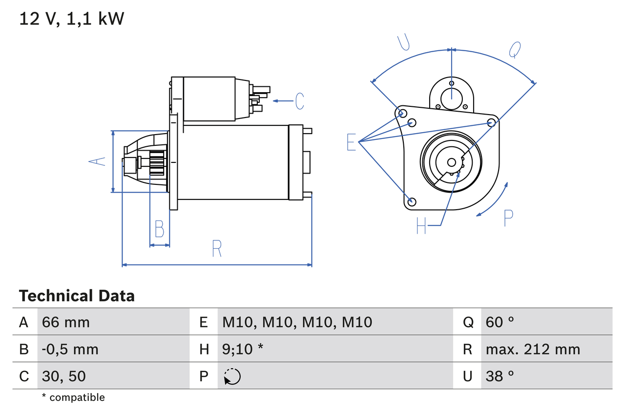 BOSCH 0 986 016 400 Starter