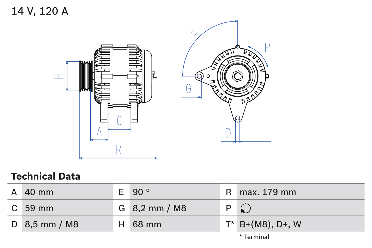 BOSCH 0 986 040 360 Generator