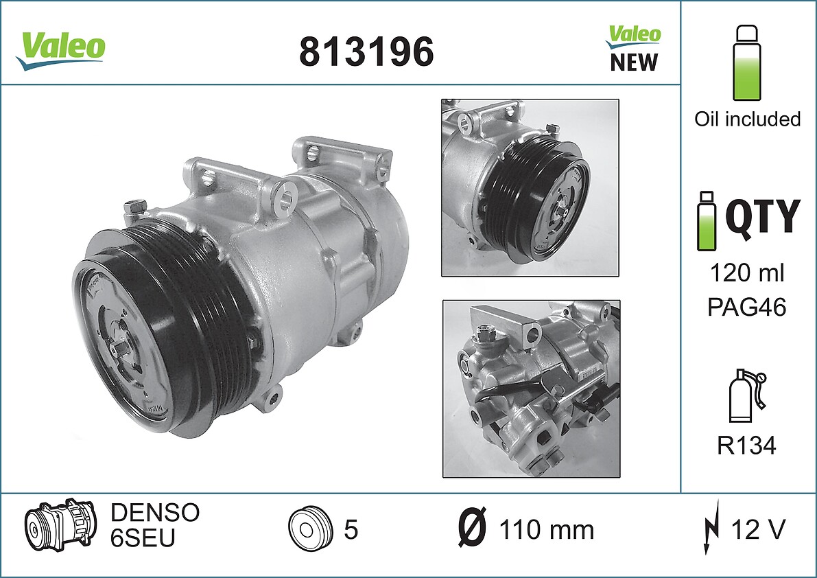 VALEO 813196 Kompressor, Klimaanlage VALEO CORE-FLEX