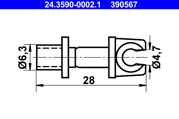 ATE 24.3590-0002.1 Halter, Bremsleitung