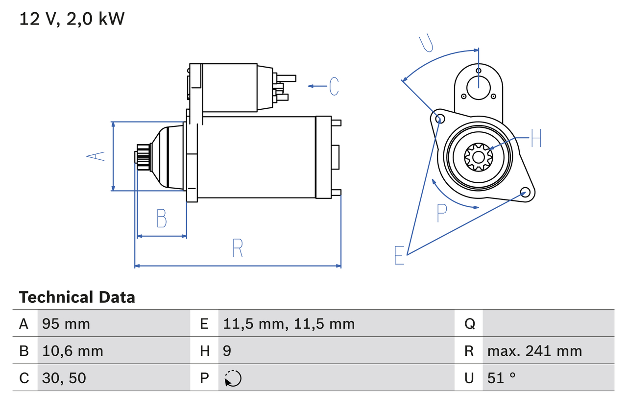 BOSCH 0 986 016 031 Starter