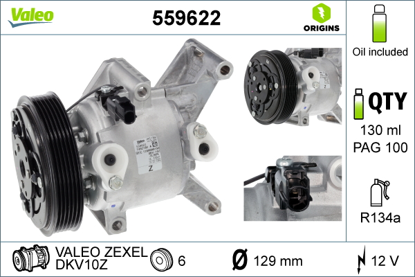 VALEO 559622 Kompressor, Klimaanlage VALEO ORIGINS NEW OE TECHNOLOGIE
