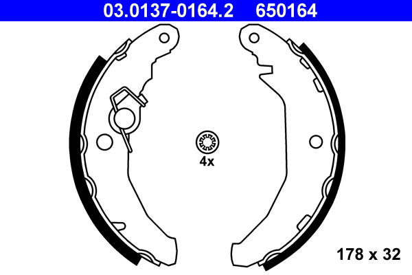ATE 03.0137-0164.2 Bremsbackensatz